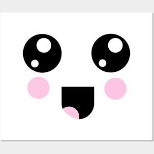 Excited Kawaii Face Posters and Art